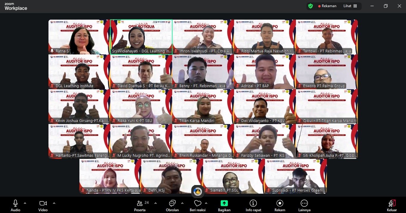 Pelatihan Auditor ISPO Resmi Digelar, Kesempatan Strategis Tingkatkan Kompetensi dan Daya Saing SDM Sawit