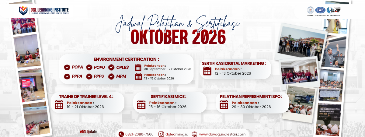 Perkuat Standar Kompetensi dan Regulasi Industri, DGL Learning Institute Resmi Buka Rangkaian Pelatihan & Sertifikasi Periode Oktober